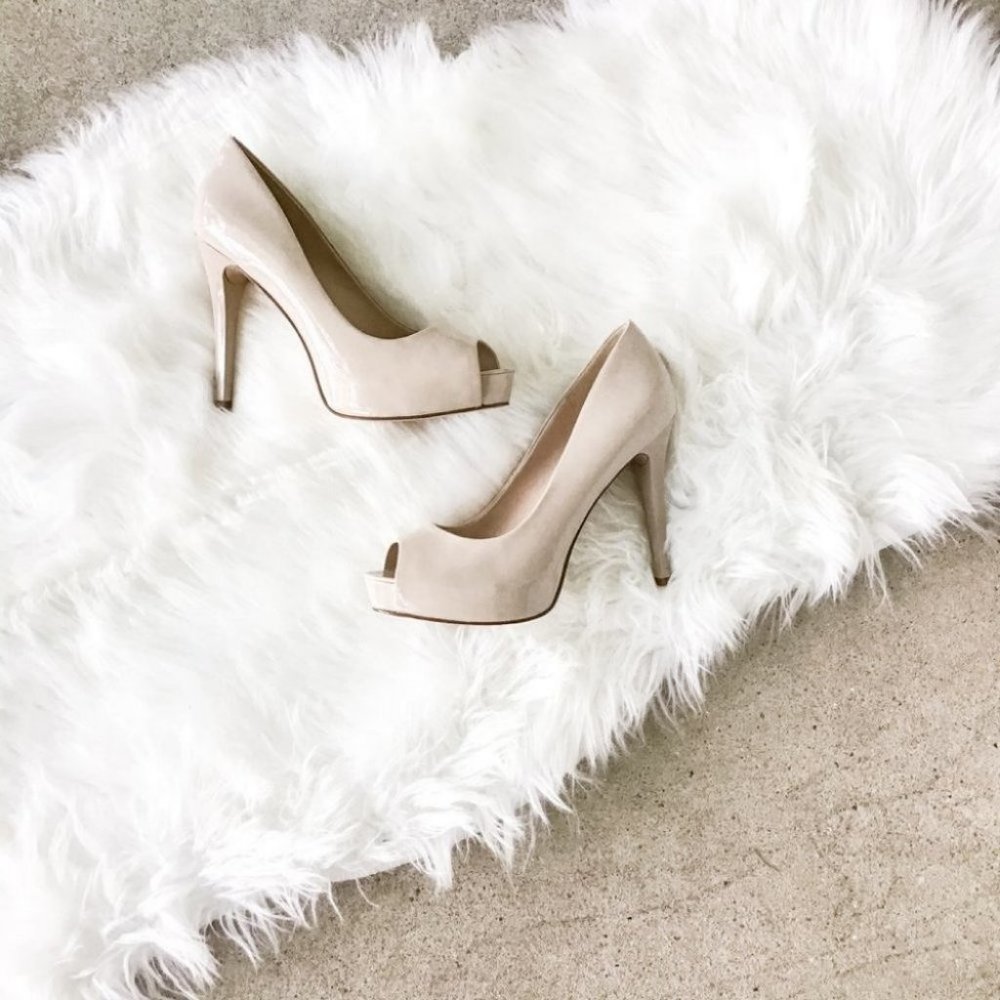 Guess Nude Peep Toe Pumps